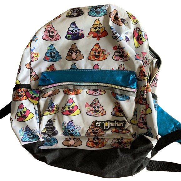 Accessory Innovations Emoji Poop Happens 16" Backpack Emojination Bookbag - Picture 1 of 8